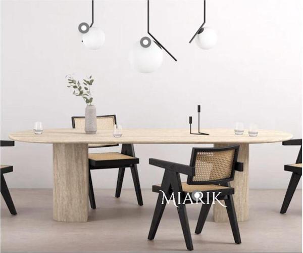 Miarik Design Delbin-Traverten Yemek Masası - Image 1