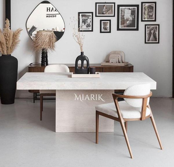 Miarik Design Traverten Megan Yemek Masasi - Image 1