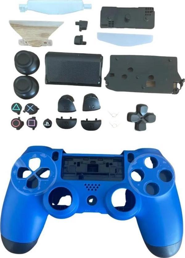 YUES Playstation 4 Uyumlu Kasa Joystick V1 Full Kasa Tuş Takımı Mavi - Image 1