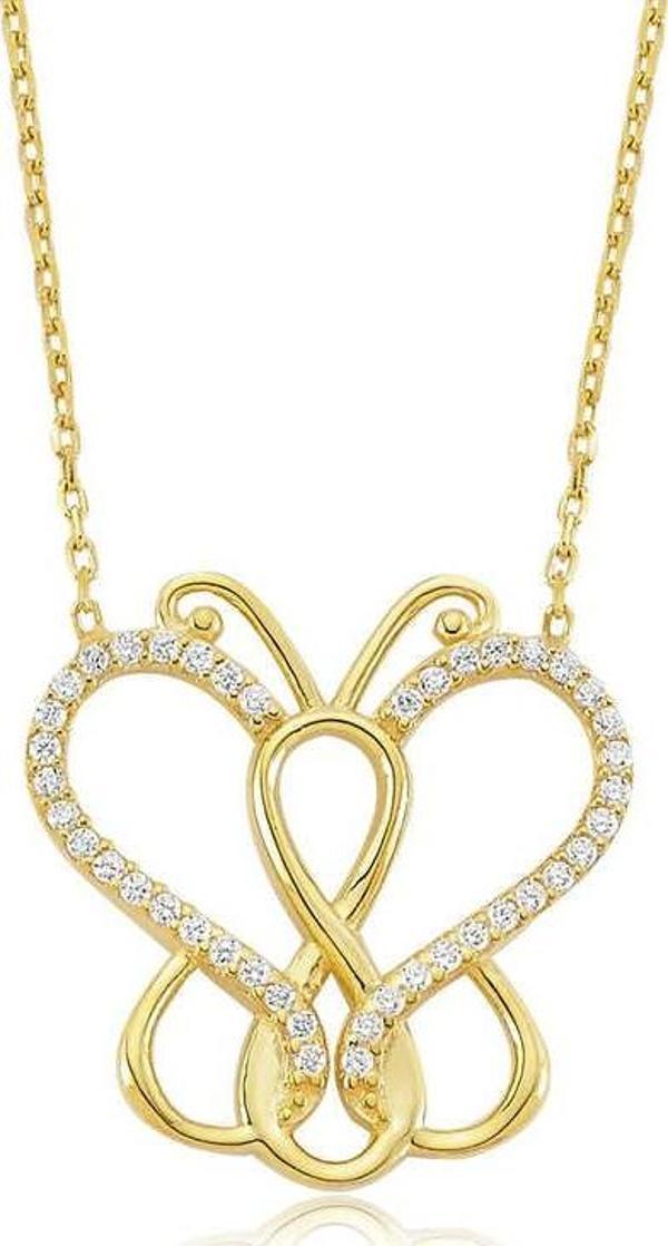 925 Ayar Gümüş Sonsuzluk Kelebek Kolye - Image 1