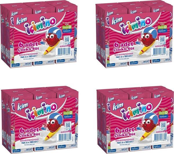 İçim İçimino Çilekli Süt 180 Ml X 24 Adet - Image 1