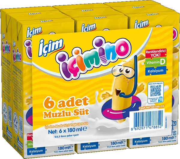 İçim İçimino Muzlu Süt 180 Ml X 6 Adet - Image 1