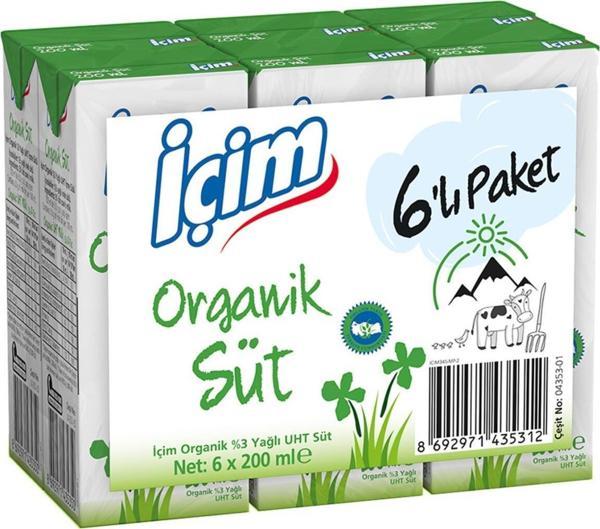 İçim Organik Süt 200 Ml X 6 Adet - Image 1