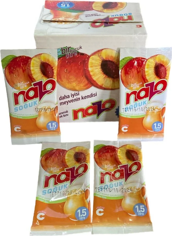 Nazo Şeftali Aromalı Toz İçecek 9 Gr X 24 Adet - Image 1
