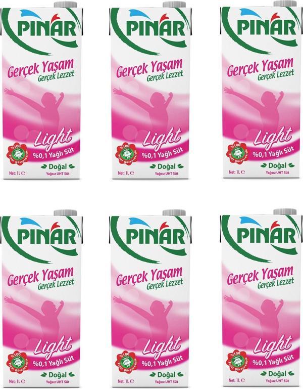 Pınar Light Süt 1 Lt X 6 Adet - Image 1