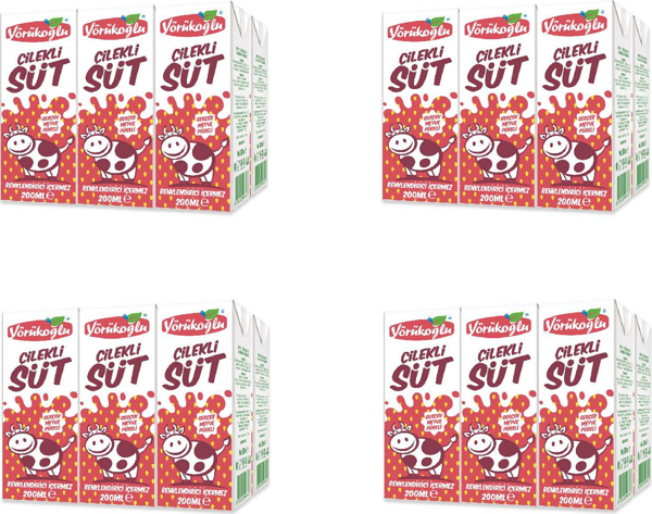 Yörükoğlu Çilekli Süt 180 Ml X 24 Adet - Image 1