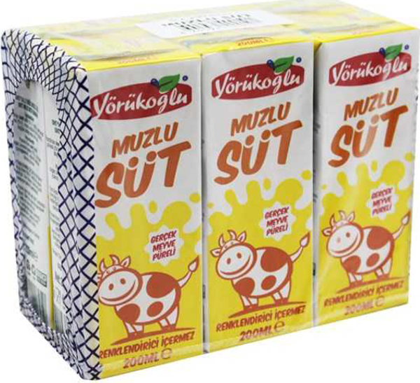 Yörükoğlu Muzlu Süt 180 Ml X 6 Adet - Image 1