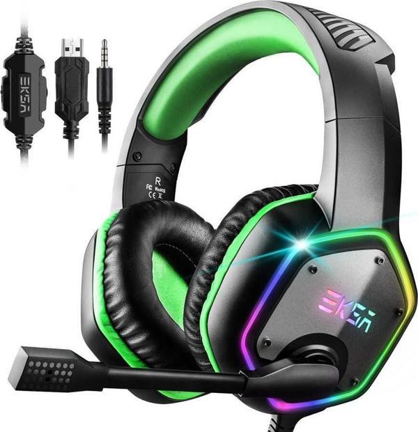 Eksa E1000S Gaming Kulaklık Oyuncu Kulaklığı 7.1 Surround RGB Led 3.5 mm & Mikrofon - Image 1