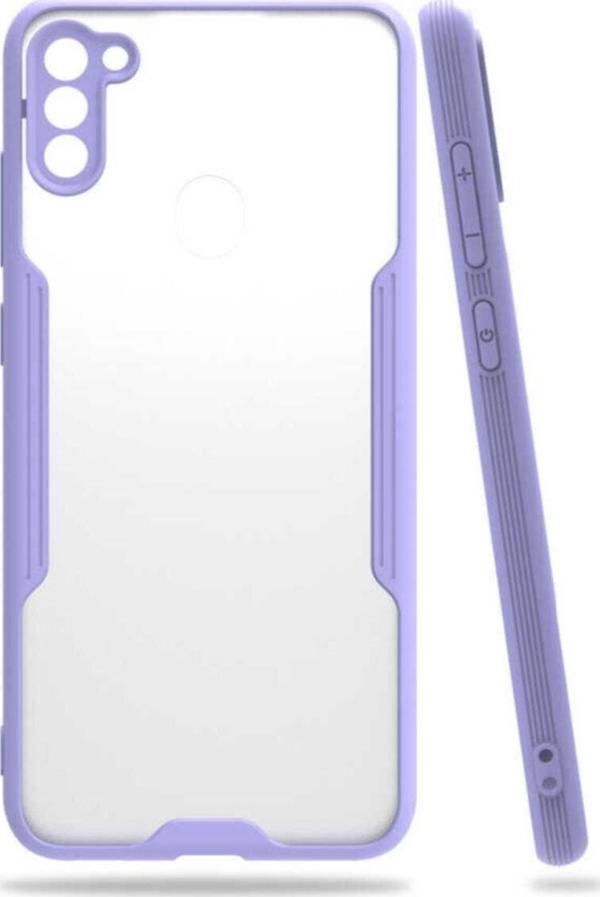 Coverzone Galaxy M11 Renkli Kenar Perfe Tpu Silikon Kılıf Mor - Image 1