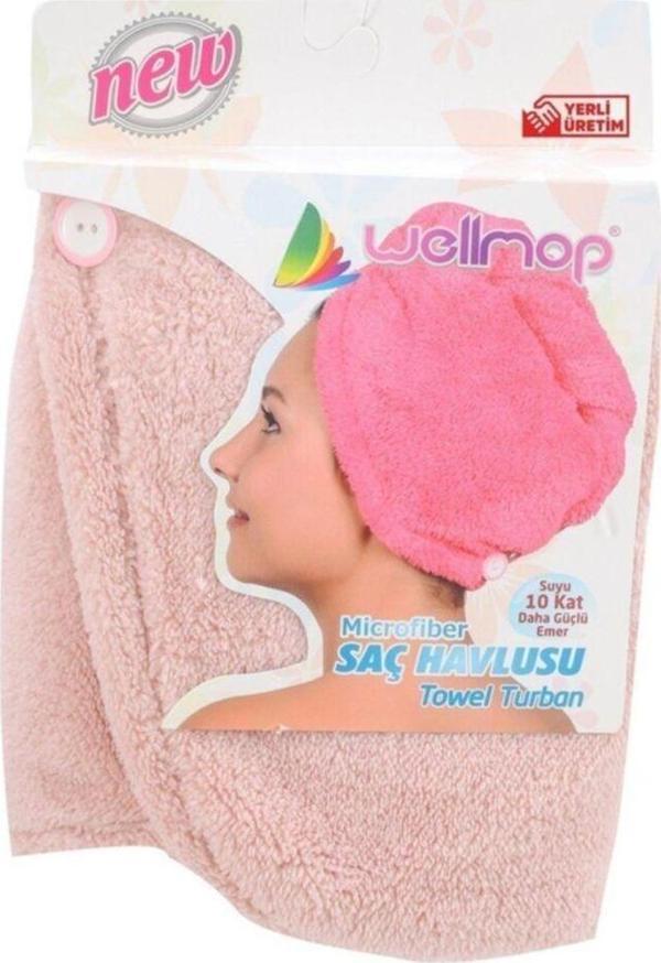 Royal Home Wellmop Saç Havlusu Gül Kurusu Mikrofiber - Image 1