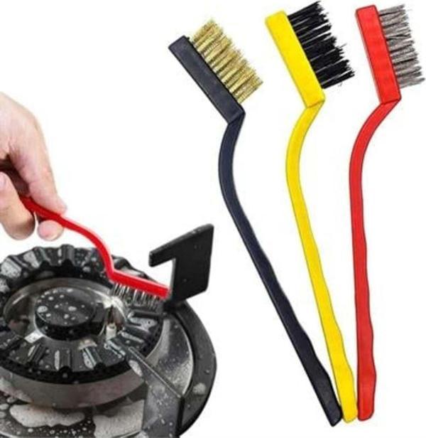 3 lü Detaylı Temizlik Bakır,Demir ve Sert Plastik Tel Fırça - Image 1