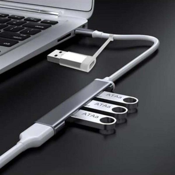 5a11h 4 Port'lu Bağlantı Istasyonu Ultra Ince Usb Bölücü Type-c Tipi Çoklu Arayüz Adaptörü Multi Usb Çoklayıcı - Image 1