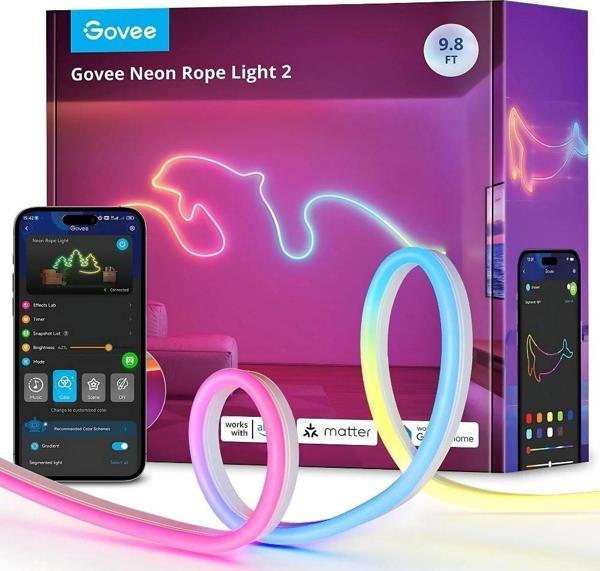 Govee Neon LED Şerit 2.Nesil (3M) Beyaz H61D3301 - Image 1