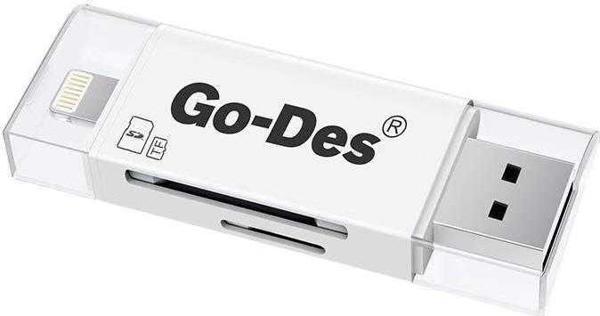 Go-Des GD-DK102 Lightning & Micro USB Veri Aktarımı SD & Micro SD Kart Okuyucu - Image 1