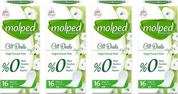 Molped Günlük Ped Pure&soft Cilt Dostu 16'lı x 4 Adet - Image 1