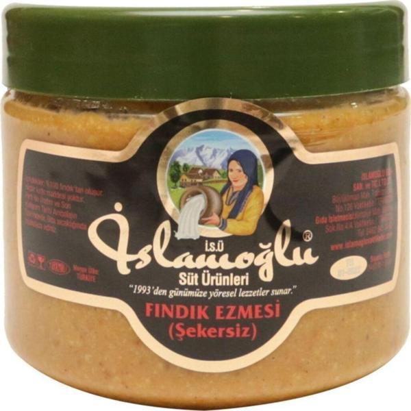 İslamoğlu Şekersiz Parçacıklı Fındık Ezmesi - 500 Gr - Image 1