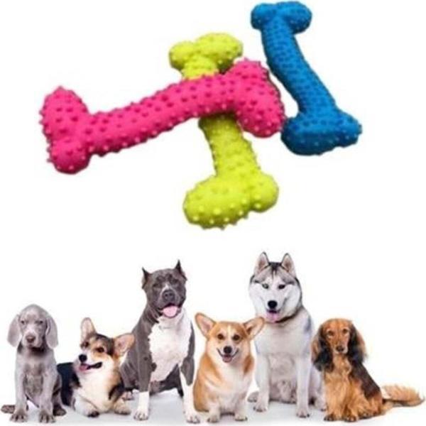 Tiny Kemik Oyuncağı Tırtıklı Yüzey Küçük Kemik Plastik Köpek Oyuncağı - Image 1