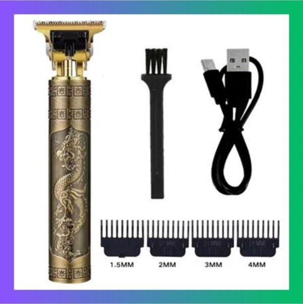 Vintage Görünümlü Güçlü 4 Farklı Başlıklı USB ŞarjlI Manuel Tıraş Makinesı - Image 1