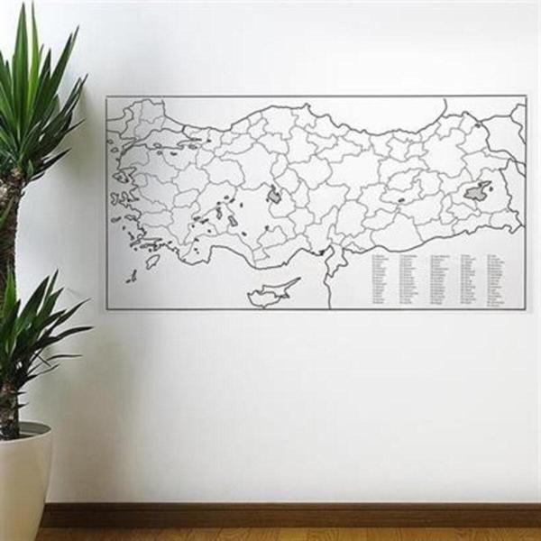 Yazılabilir Türkiye Haritası Manyetik Duvar Stickerı 110 x 56 cm - Image 1