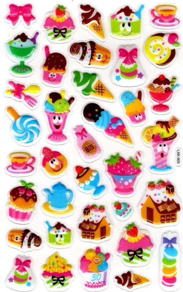 Sticker Kabartmalı Stiker Defter, Planlayıcı Etiket (lxk-005) - 22X14 cm - Şirin Dondurmalar - Image 1