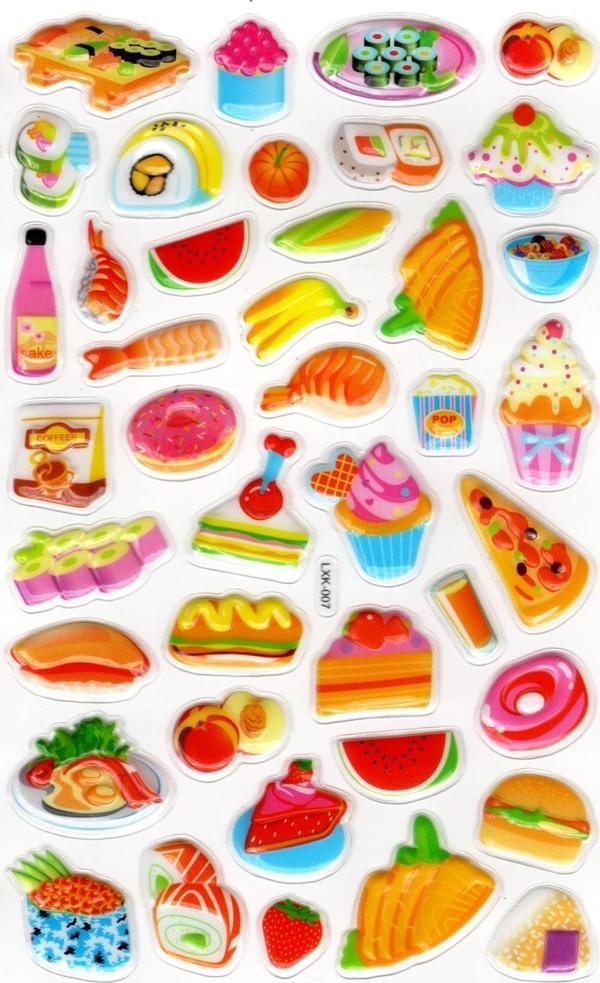 Sticker Kabartmalı Stiker Defter, Planlayıcı Etiket (lxk-007) - 22X14 cm - Pasta Suşi Yemek - Image 1