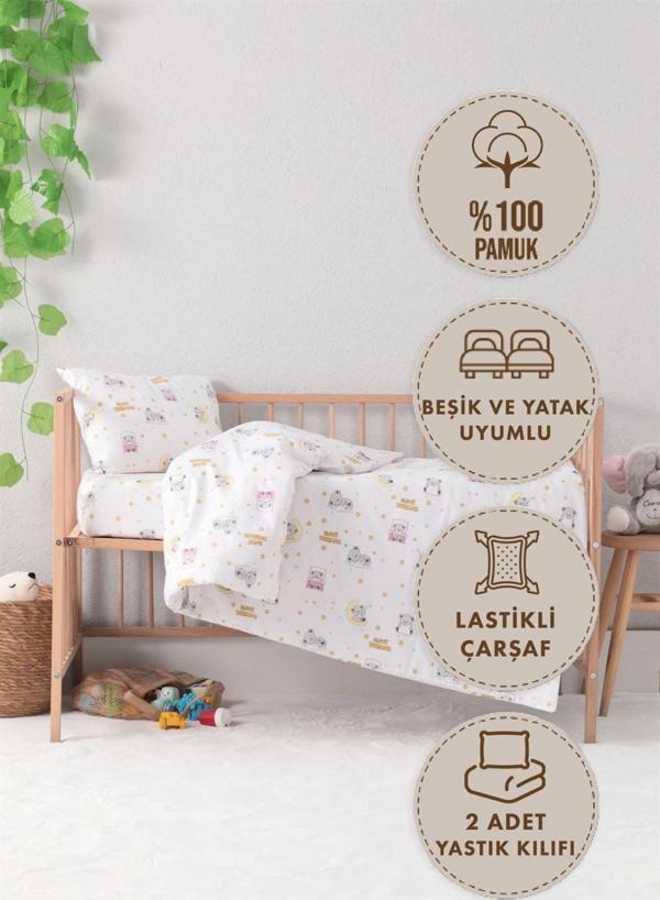 Baby %100 Pamuk Dream Sweet Bebek Nevresim Takımı - Pembe - Image 1
