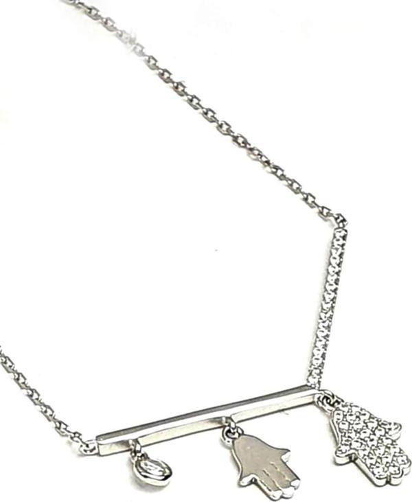 İtalyan tasarımı gümüş fatmanın eli figürlü gümüş trend kolye  - Image 1