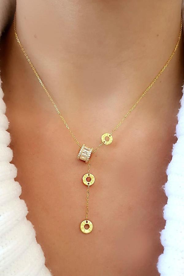 İtalyan 925ayar Gümüş  Altın Kaplama Love Aşk Yazılı Aşk Kolyesi - Image 1