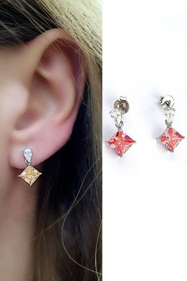 Aleksandrit Taşlı 925 ayar Gümüş Küpe - Image 1