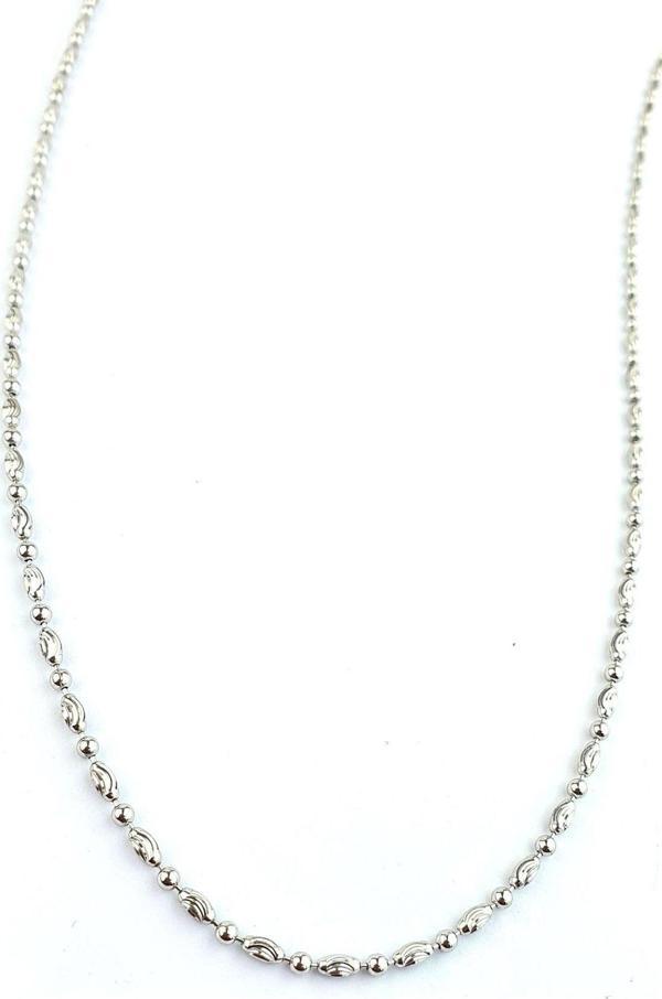 Kendinden ışıltılı İtalyan Tasarımı 925ayar Gümüş Şık Arpa Zincir Kolye - Image 1