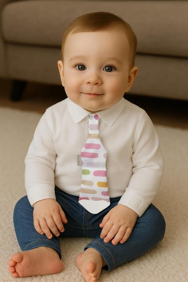 Babyjem Diş Kaşıyıcı Fular&Kravat Mavi - Image 1