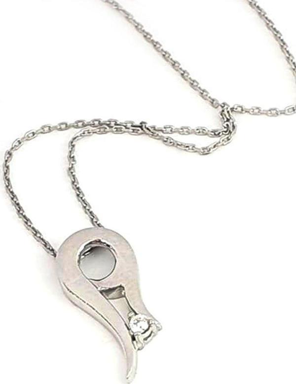 Lale figürlü zirkon taş detaylı gümüş kolye - Image 1