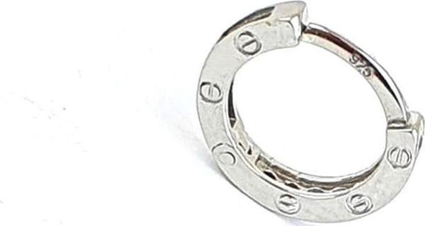 Yanları çivi detaylı Zirkon Taşlı 925ayar Gümüş Tek Halka Küpe - Image 1