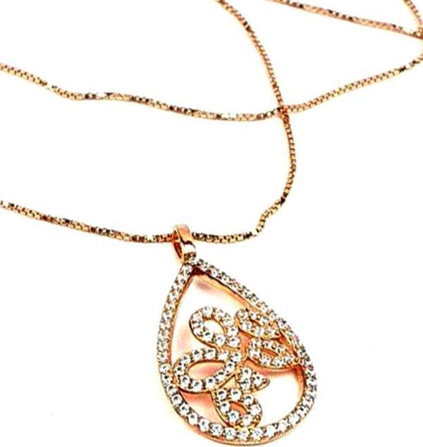 Sky Diamond gümüş lüks gümüş rose kolye  - Image 1