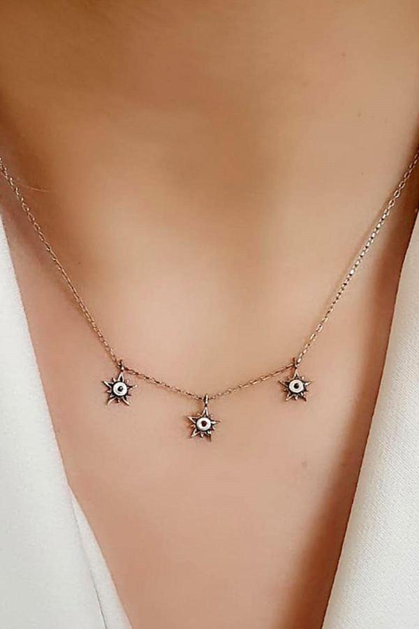 Yıldız figürlü 925 ayar gümüş trend kolye  - Image 1