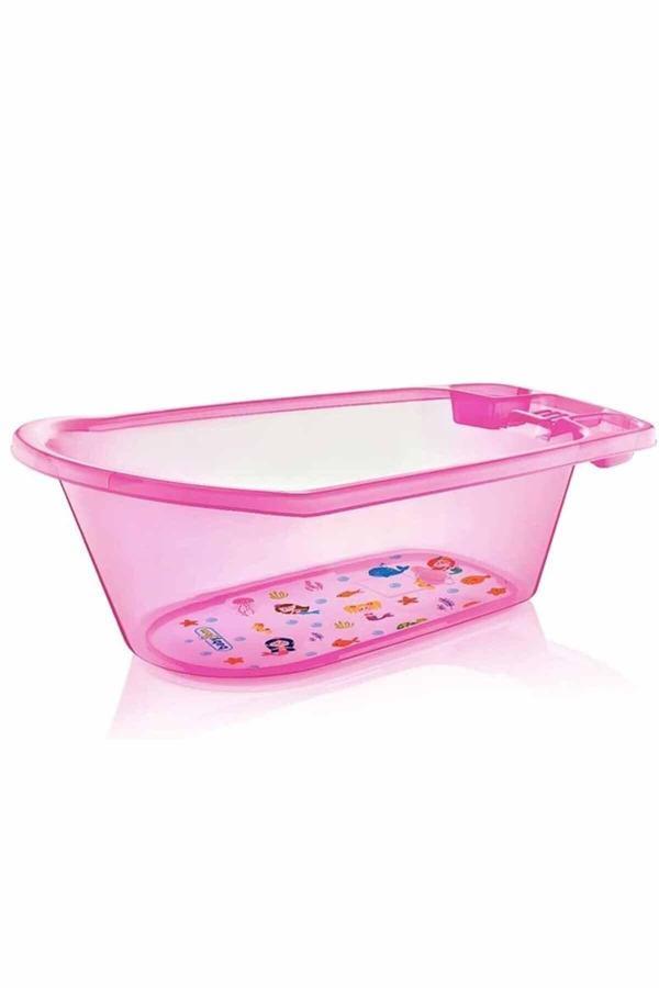Babyjem Şeffaf Desenli Pembe Bebek Banyo Küveti - Image 1
