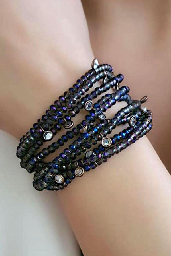 Swarovski taşlı gümüş rose ayarlanabilir asansörlü bileklik - Image 1