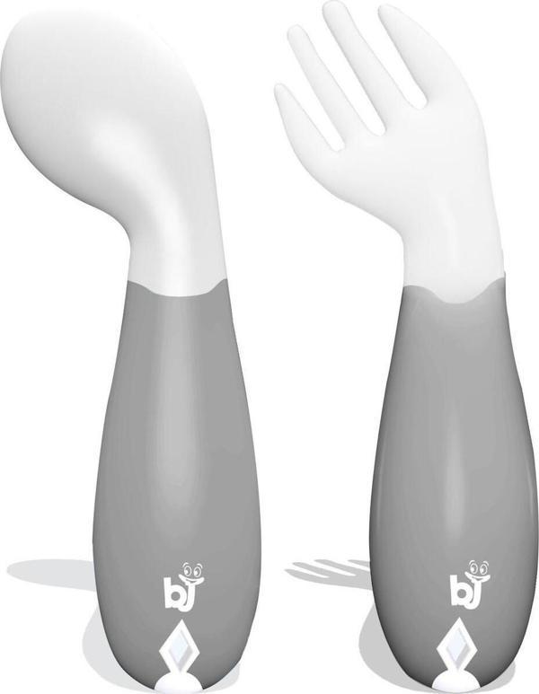 Babyjem Tutmalı Açılı Çatal Kaşık Beyaz - Image 1