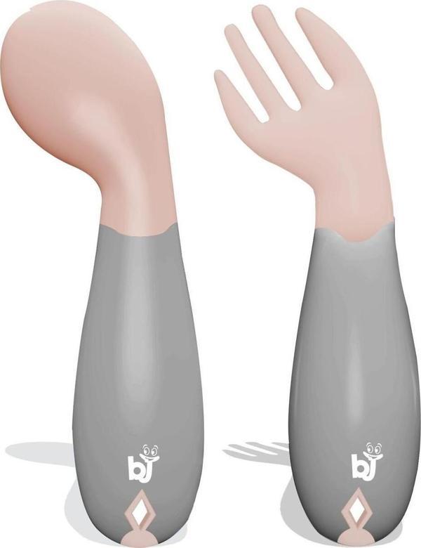 Babyjem Tutmalı Açılı Çatal Kaşık Gül Kurusu - Image 1