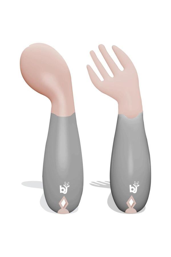 Babyjem Tutmalı Açılı Çatal Kaşık Gül Kurusu - Image 1