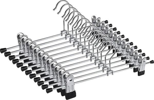 Robeve Metal Tutmalı Klipsli Etek Ve Pantolon Askısı Elbise Askısı Ayarlanabilir Elbise Askısı Metal 10Adet - Image 1