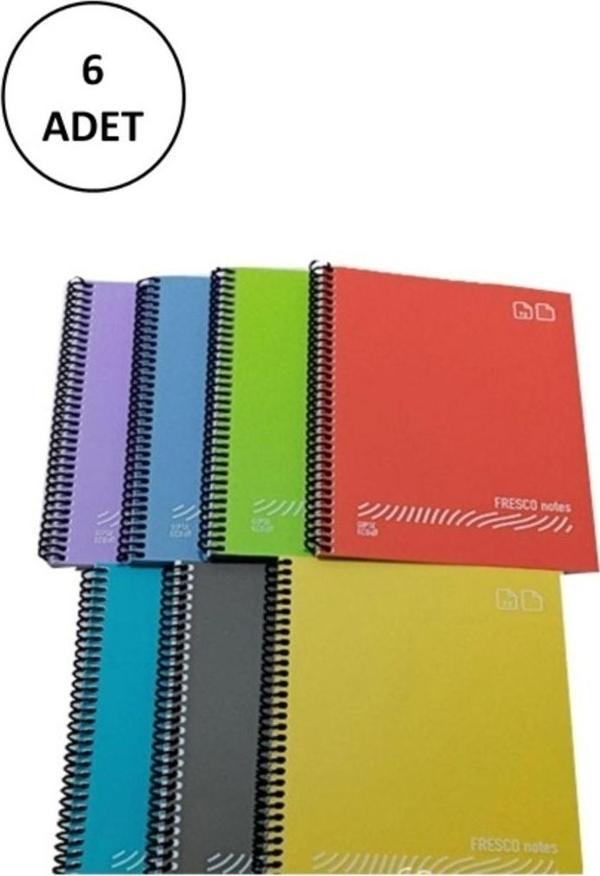 Mbb E-Ticaret Fresco Spiralli Plastik Defter A4 144 Yaprak Çizgili Gp.3-4940000-2011 6 Adet - Image 1