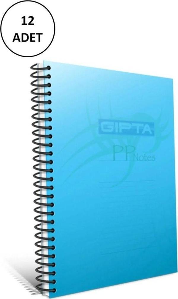 Mbb E-Ticaret Gıpta A4 Spiralli Defter Eko Plastik Kapak Çizgili 100 Yaprak 12 Adet - Image 1