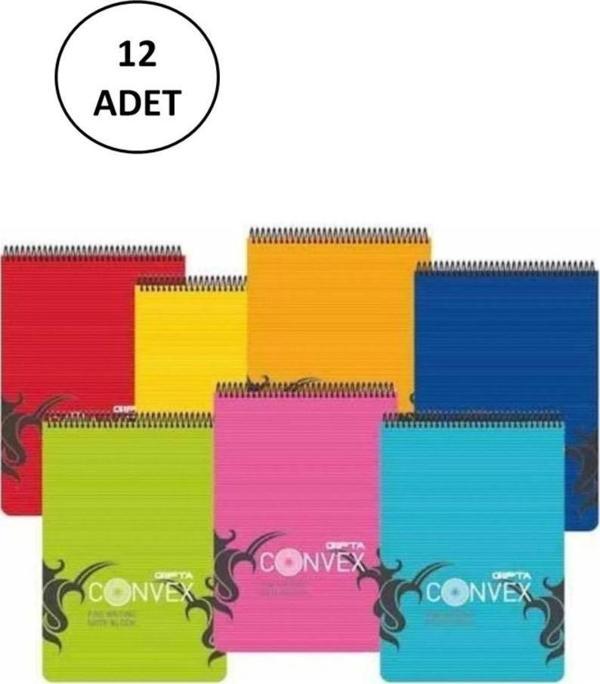 Mbb E-Ticaret Gıpta Convex Bloknot A-4 Spiralli Pp Kapak 100 Yaprak Çizgili 12 Adet - Image 1