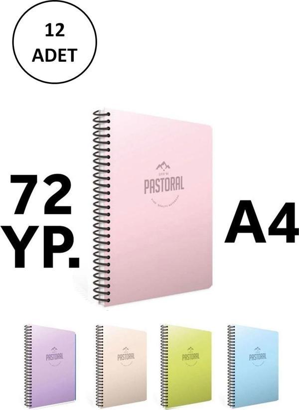 Mbb E-Ticaret Gıpta Pastoral 17X24 72 Yp Çizgili Spiralli Pp Kapak Defter 12 Adet - Image 1