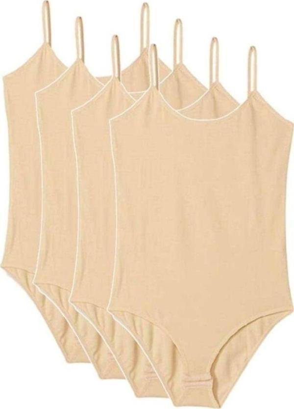 Mbb E-Ticaret 4 Adet İp Askılı Kadın Çıtçıtlı Body Ten - Image 1