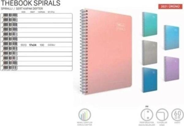 Mbb E-Ticaret Gıpta Thebook Spirals Sp.Sert Kapak Defter 17X24 100 Yaprak Çizgili - Image 1