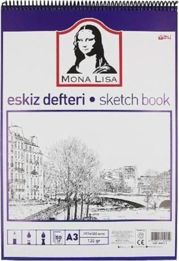 Mbb E-Ticaret Südor Eskiz Defteri Mona Lisa A3 Telli 120 Gr 50 Yaprak - Image 1