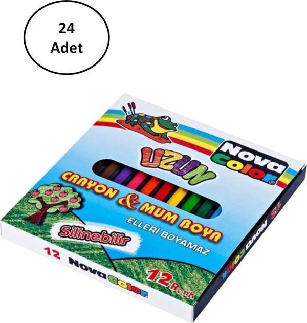 Mbb E-Ticaret Renkli Uzun Mum Boya 12'Li 24 Adet - Image 1