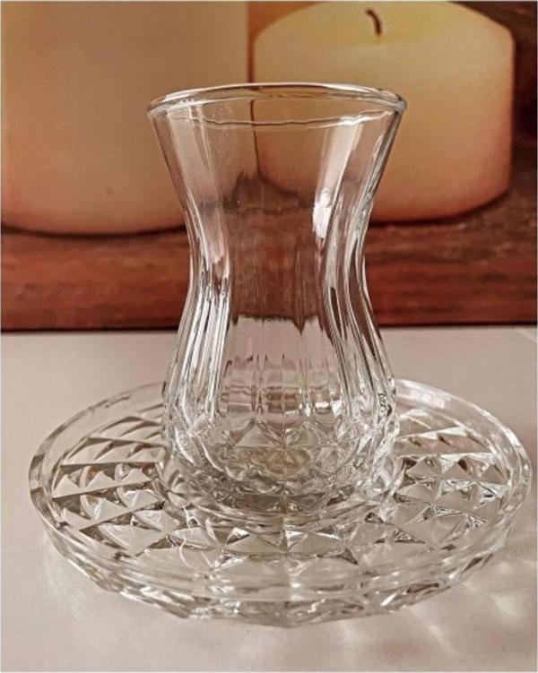 Mbb E-Ticaret Alin Adela 6'Lı Cam Çay Tabağı Çay Tabak Altlığı Royaleks-Ryg8030 - Image 1